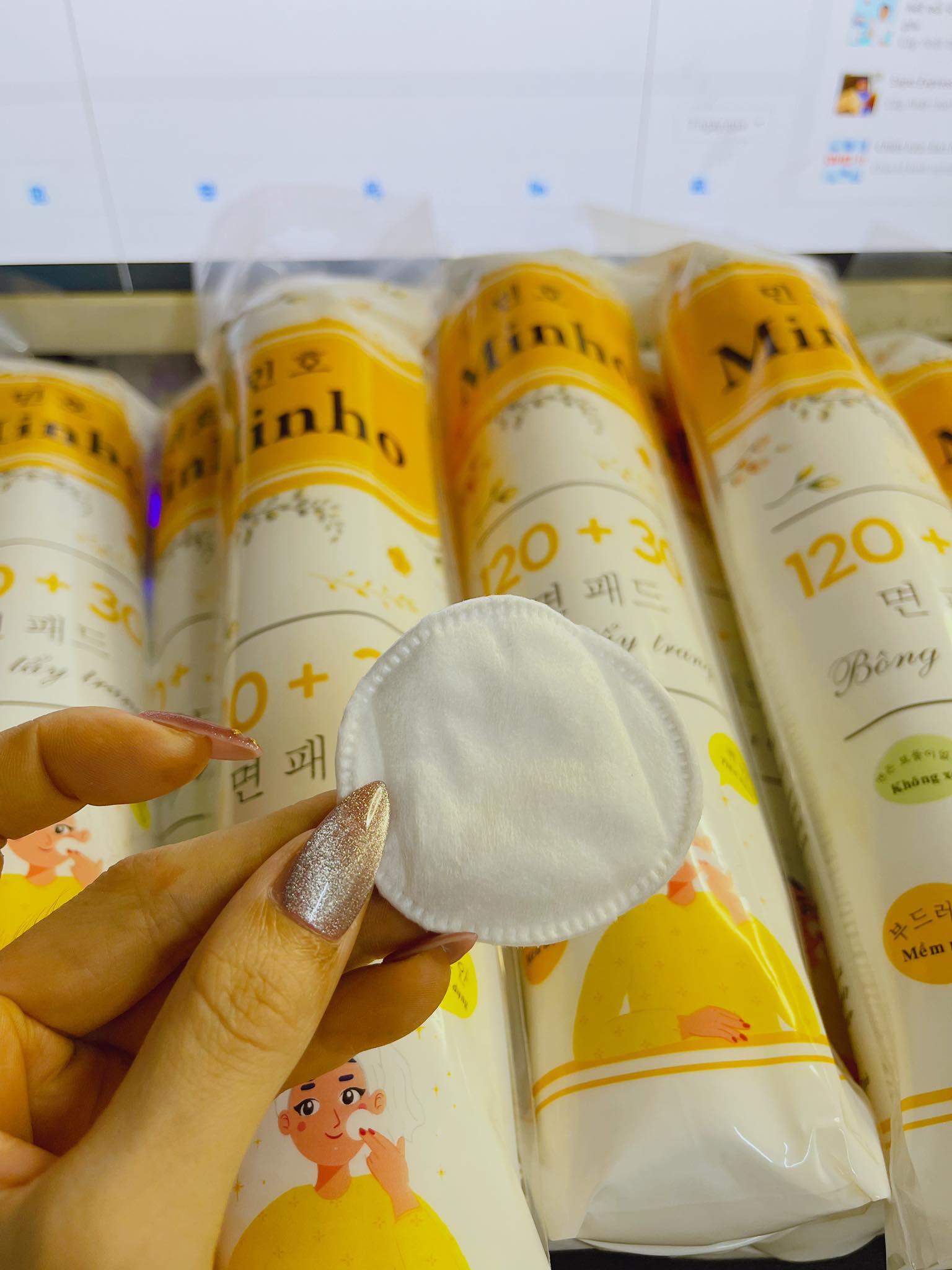 [Mẫu Mới] Bông Tẩy Trang Minho 150 miếng