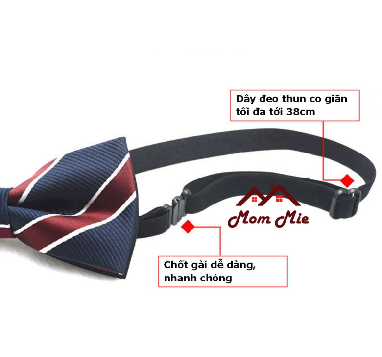 Nơ cài áo cho bé trai vải dày dặn, nhiều kiểu lựa chọn