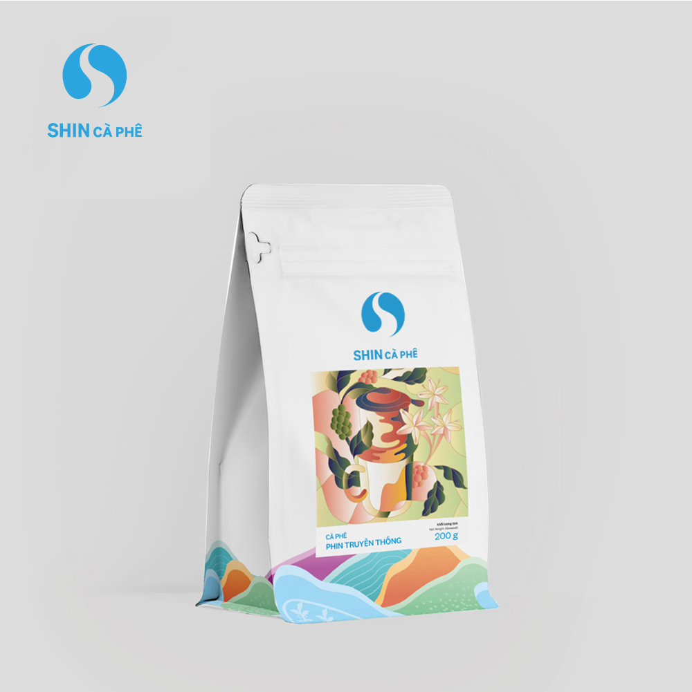 Cà phê phin truyền thống - SHIN Cà Phê - Cà phê pha phin - Gói 200g