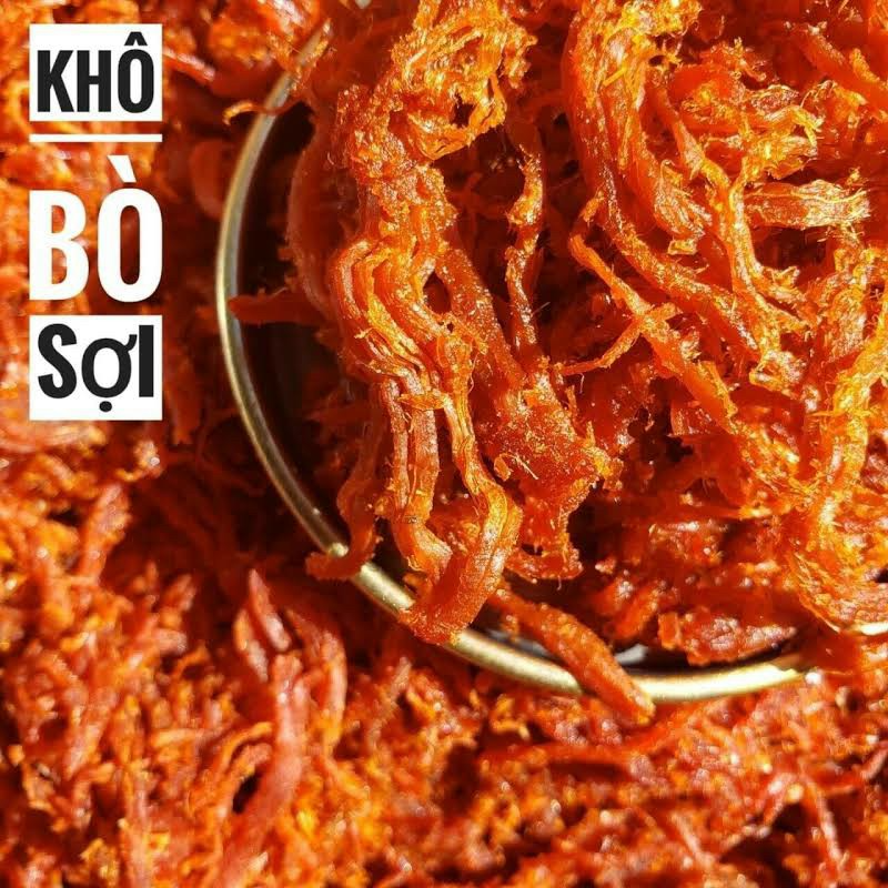 Khô bò sợi lá chanh hũ 500gr ( heo giã bò )