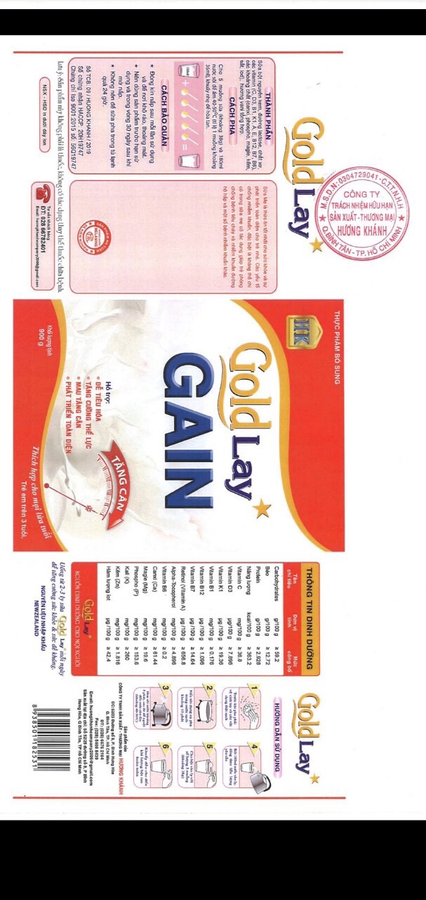Sữa goldlay gầy 900g date mới