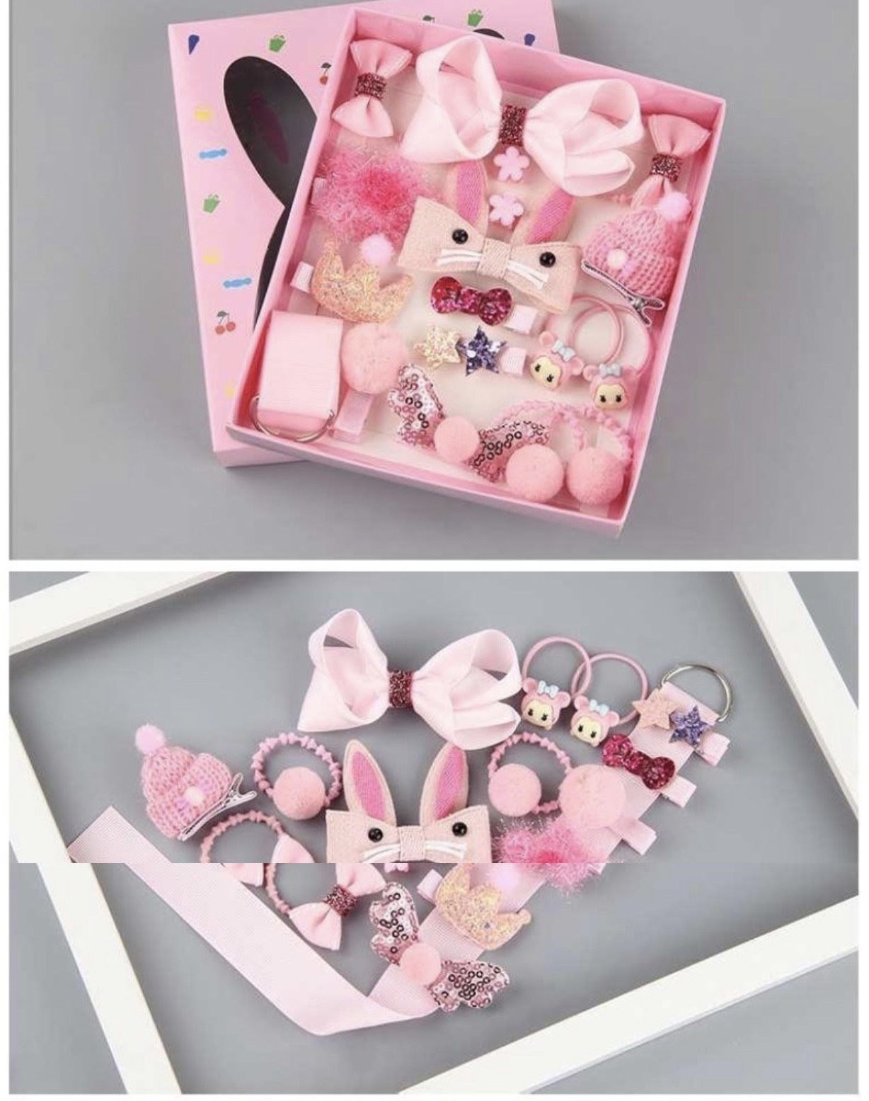 Set 17 Cặp Tóc, Dây Buộc Tóc Siêu Cute Dễ Thương Cho Bé Gái