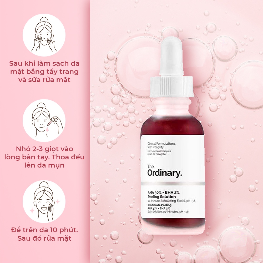 (CHÍNH HÃNG) Tinh chất Serum The Ordinary AHA 30% + BHA 2 peeling solution, Tẩy Da Chết The Ordinary