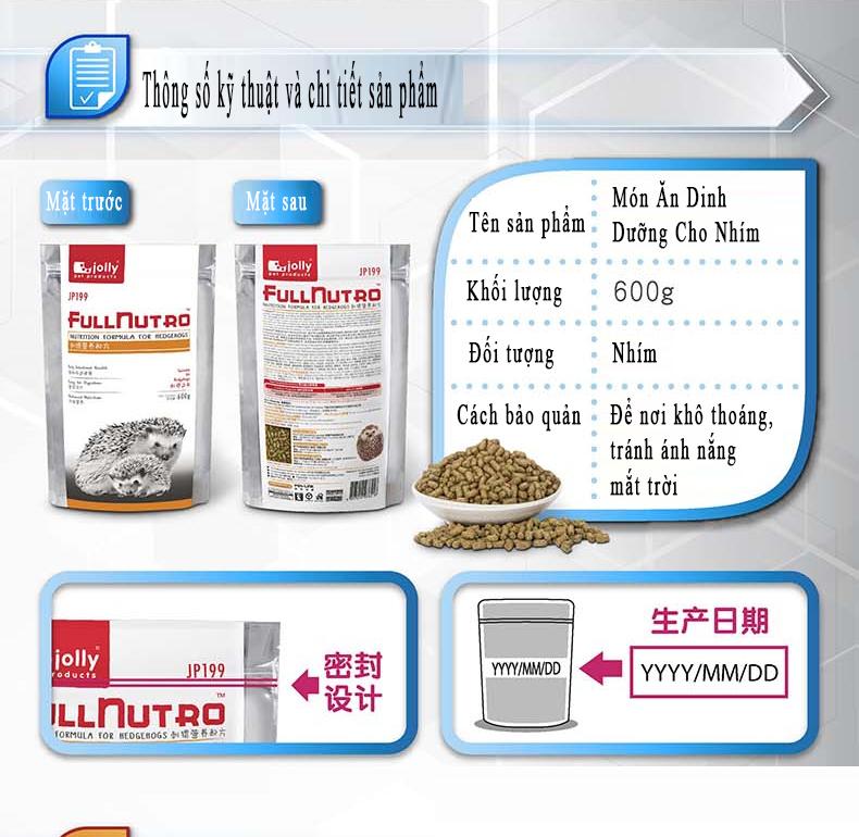 [HCM]Món Ăn Dinh Dưỡng Cho Nhím 600gr