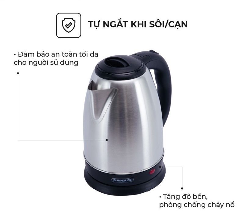 Ấm Siêu Tốc Inox - Bình Đun Siêu Tốc 1.8L