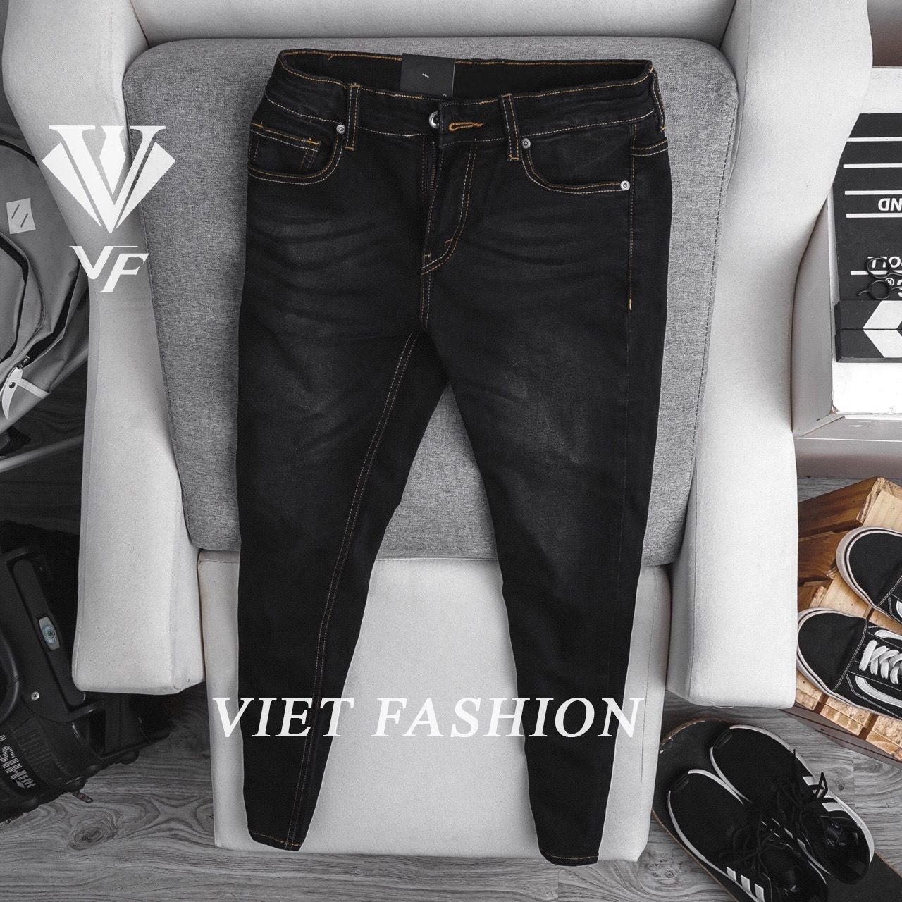 Set quần jean nam phong cách đông phương đp 2509 + áo sơ mi + áo thun