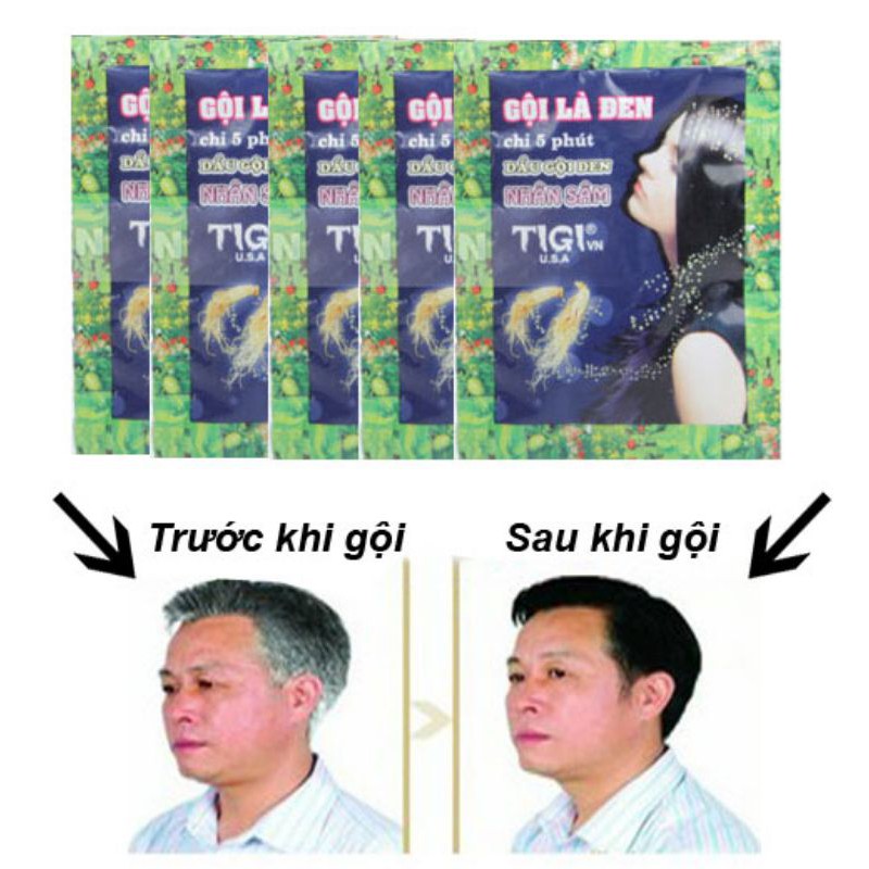 [Dầu gội đen tóc - Gội là đen TiGi Nhân Sâm