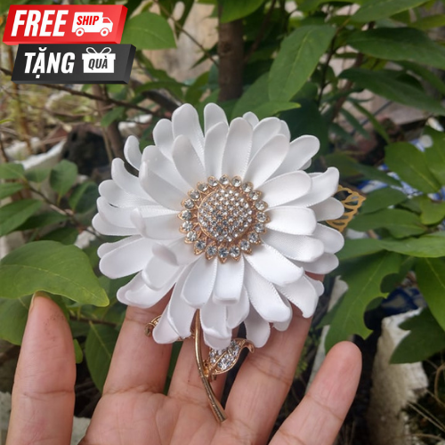 [ Hàng Thiết Kế ] Hoa cài áo cúc nhụy đá handmade cao cấp