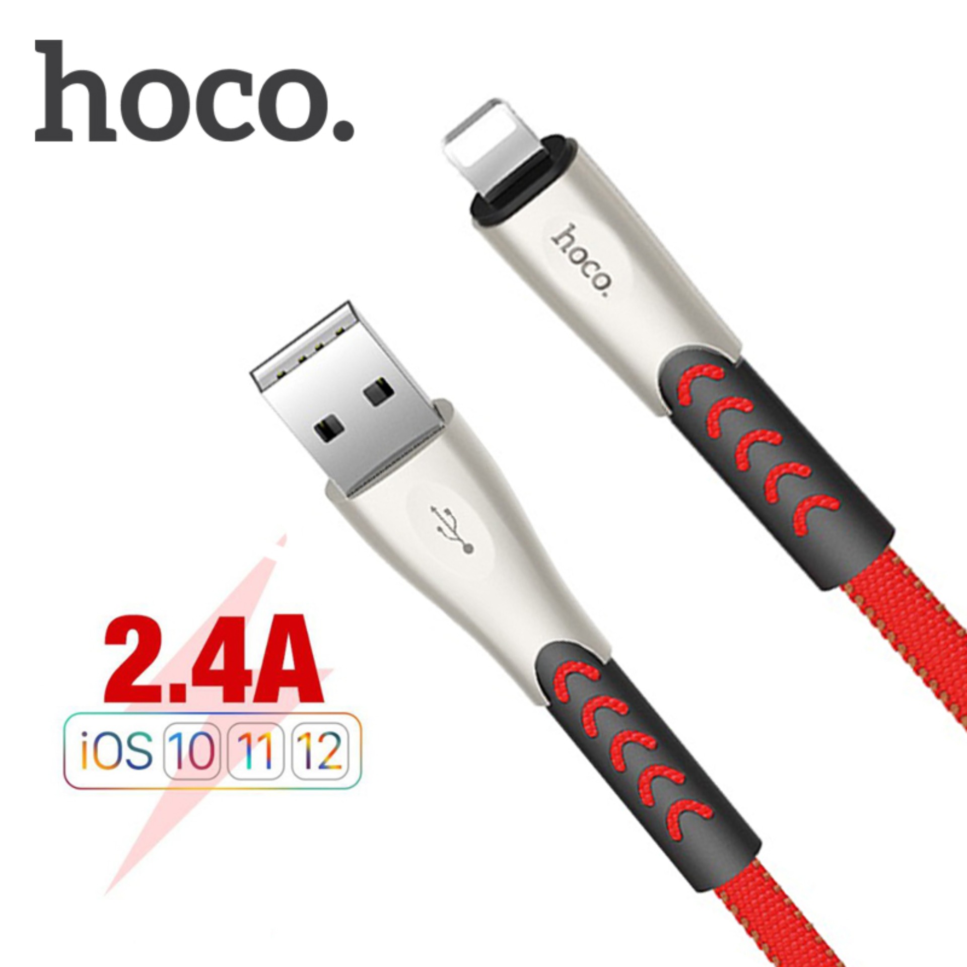 Cáp sạc nhanh Hoco U48 Lightning cho iPhone/iPad ( Hỗ trợ sạc nhanh 2.4A Max, dài 1.2m )