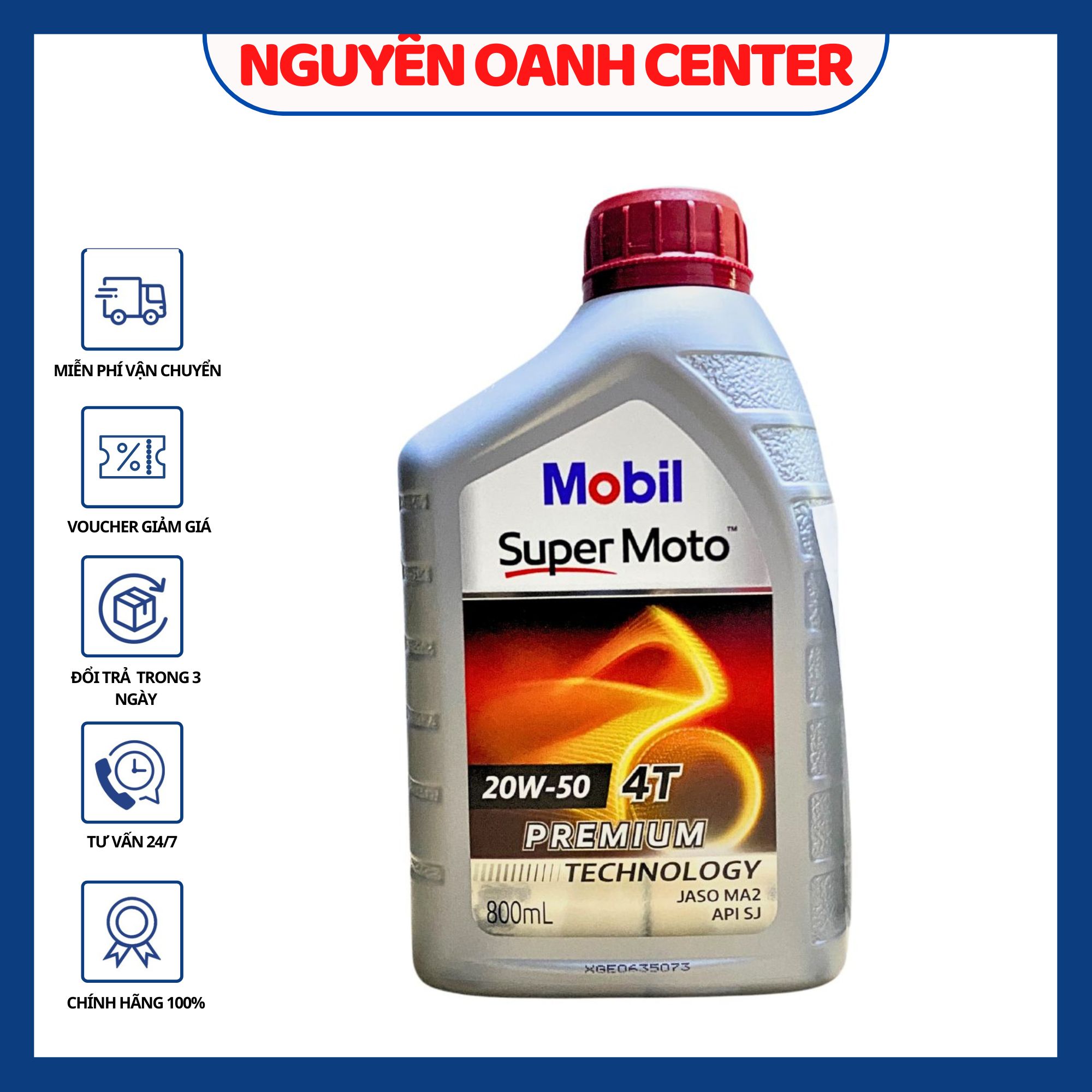 Nhớt xe số cao cấp mobil super 4t 20w50 800ml