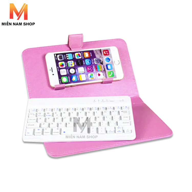 Bao da bàn phím Bluetooth dành cho điện thoại hệ điều hành IOS - Iphone (Màu Hồng)