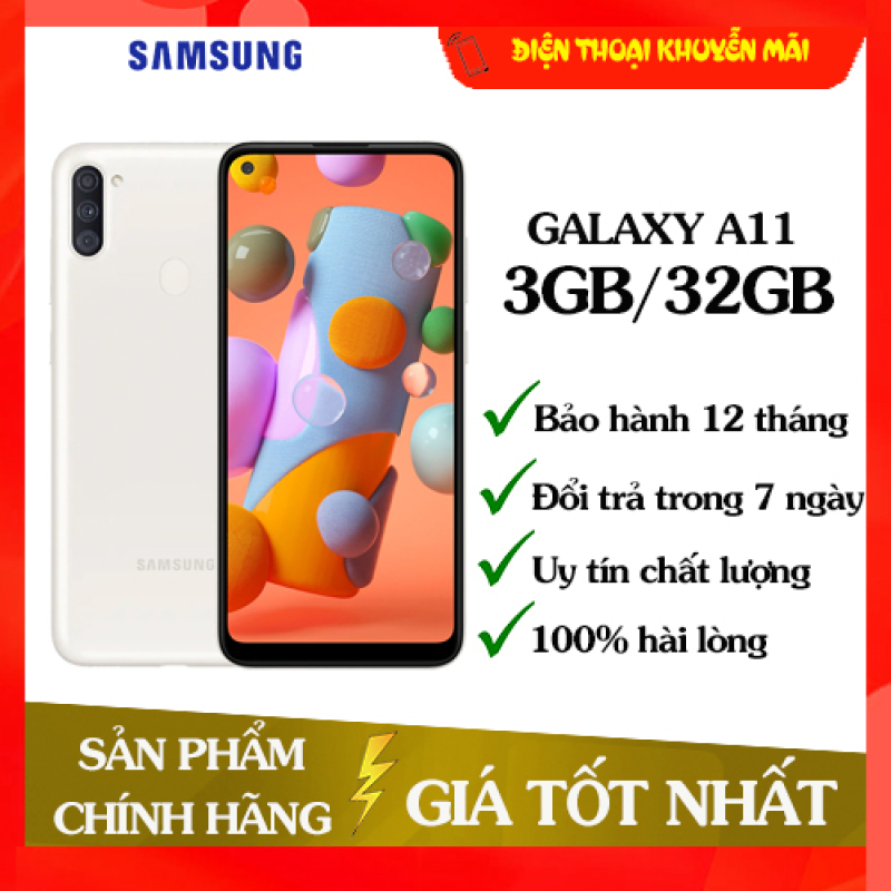 Điện thoại Samsung Galaxy A11 3GB/32GB - Pin 4000mAh - Hàng Chính Hãng, mới 100%, nguyên seal - Bảo hành 12 Tháng