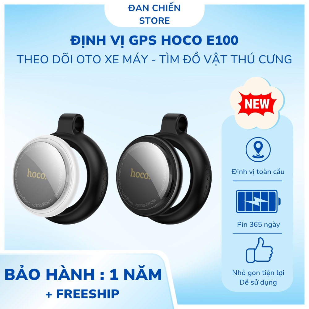 Thiết bị định vị GPS Hoco E100 theo dõi xe, đồ vật, thú nuôi – Hàng chính hãng bảo hành 12 tháng