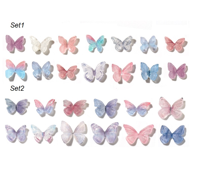 Set 10 Bướm Pha Lê Đính Móng Tay