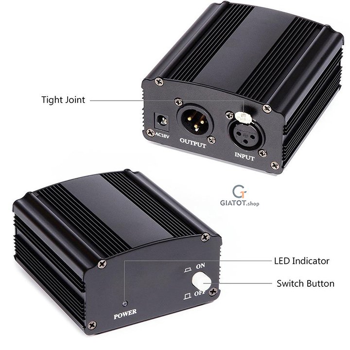 Nguồn Phantom chuyển đổi 48V chuyên dụng cho micro thu âm cao cấp