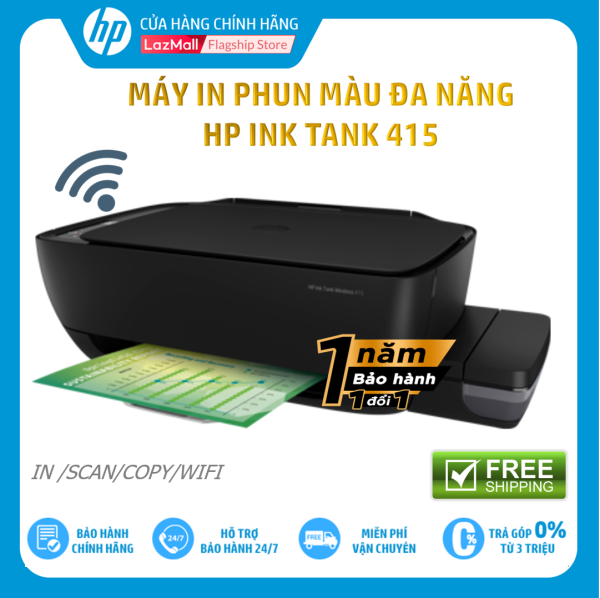 [Trả góp 0%]Máy in màu HP Ink Tank Wireless 415 All in One (In scan copy) Z4B53A - Hàng Chính Hãng