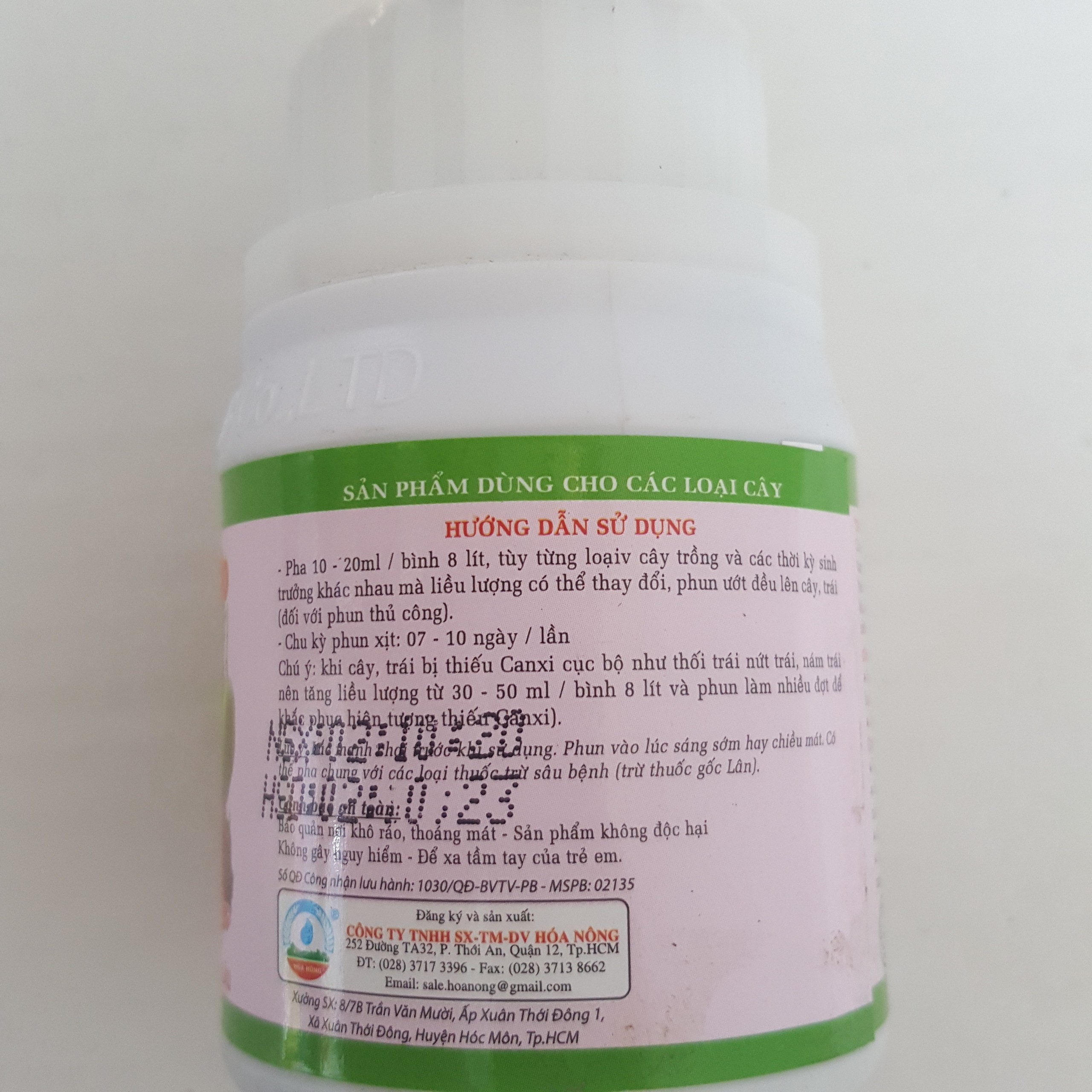 Phân bón lá Canxi Bo - Chai 125ml