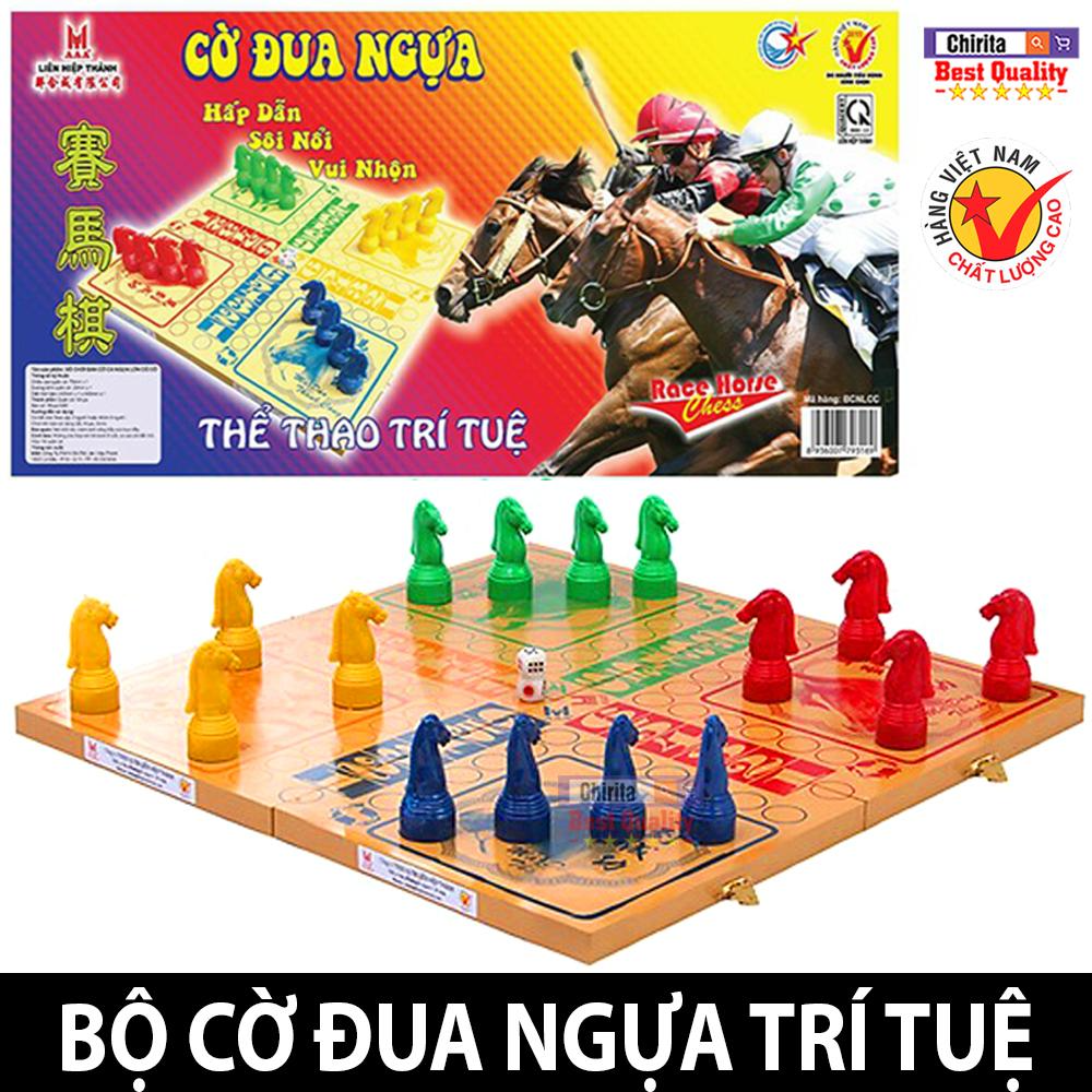 Bộ cờ cá ngựa cao cấp liên hiệp thành/lê trung -đồ chơi bàn cờ cá ngựa lớn, cờ đua ngựa