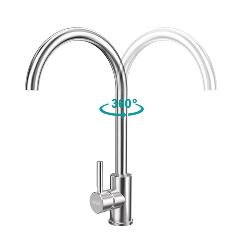 Vòi chậu rửa chén inox 304 nóng lạnh