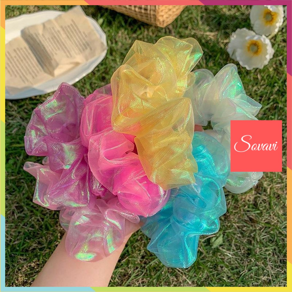 Cột tóc, buộc tóc vải scrunchies siêu hot hit T024  Sovavi