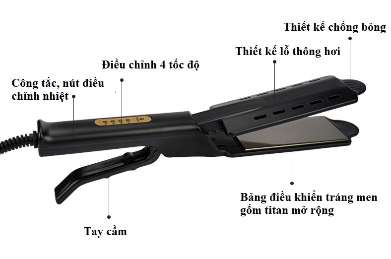 Máy Kẹp Tóc, Ép Tóc RUIDA, Máy Duỗi Tóc, Máy Là Tóc, Máy Uốn Tóc, Máy Làm Tóc Đa Năng , Tạo Kiểu Tóc 4 Mức Chỉnh Nhiệt, Máy Là Tóc Thẳng - Máy Duỗi Tóc Thẳng Chính Hãng  RUIDA