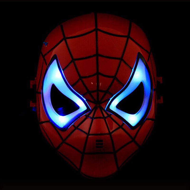 [7-11/12 VOUCHER 8%]Mặt nạ người nhện - mặt nạ siêu nhân nhện Spider Man có đèn phát sáng hóa trang Trung thu , Halloween cho bé