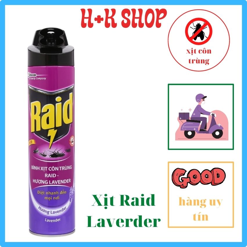 [HCM] Bình xịt côn trùng RAID 600ml MXCTR01,  xịt muỗi, xịt dán