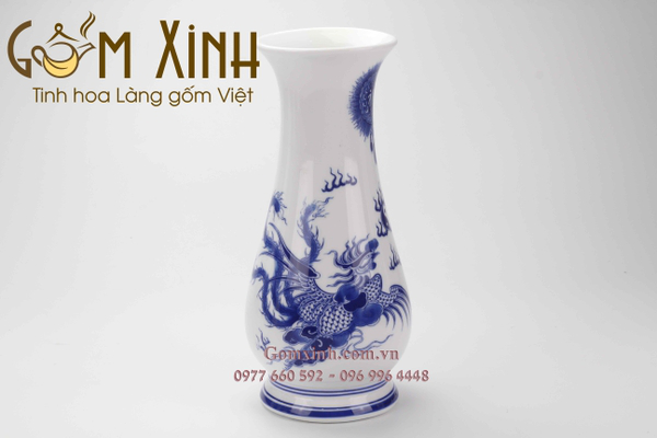 Lọ cắm hoa ban thờ rồng phượng (Đồ thờ Bát Tràng)