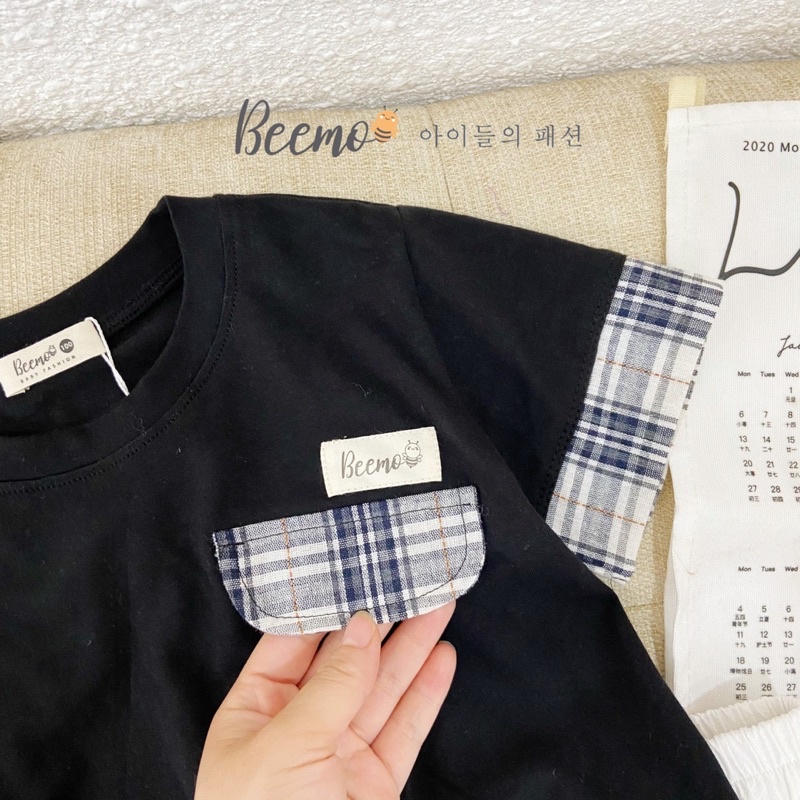[Hàng Có Sẵn] Thời Trang Beemo Cho Bé - Set Thun Công Tử Phối Kẻ Hàn Quốc Beemo (8-23kg)