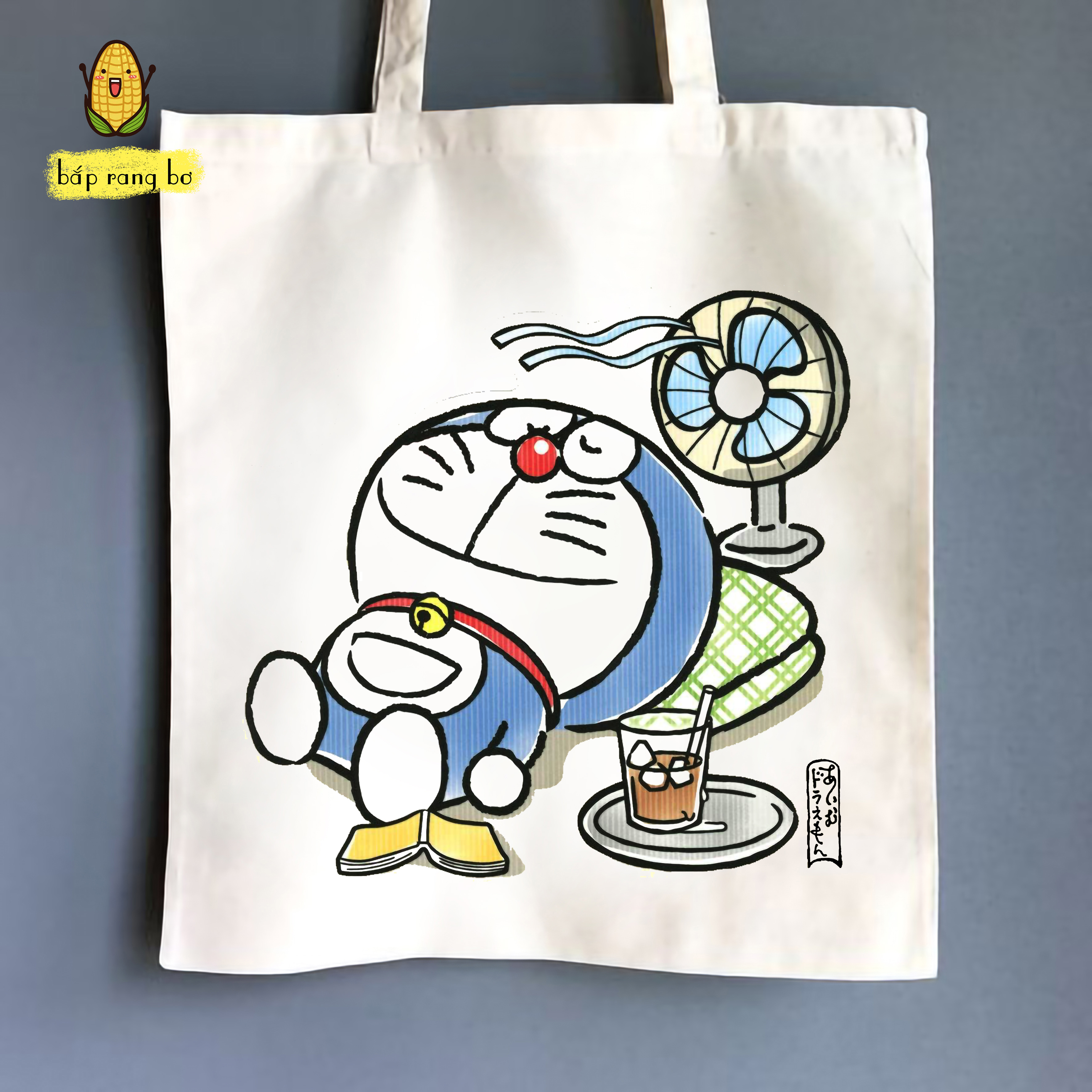 TÚI TOTE TRÒN DORAEMON P2 [CÓ KHÓA + TÚI CON] - VẢI CANVAS