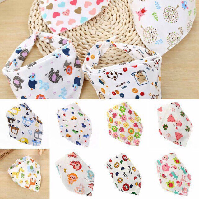 Khăn Yếm Cotton Tam Giác Cho Bé
