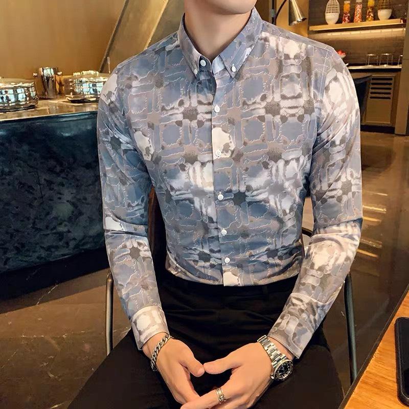 áo sơ mi nam vải kate lụa in 3d su hướng 5765