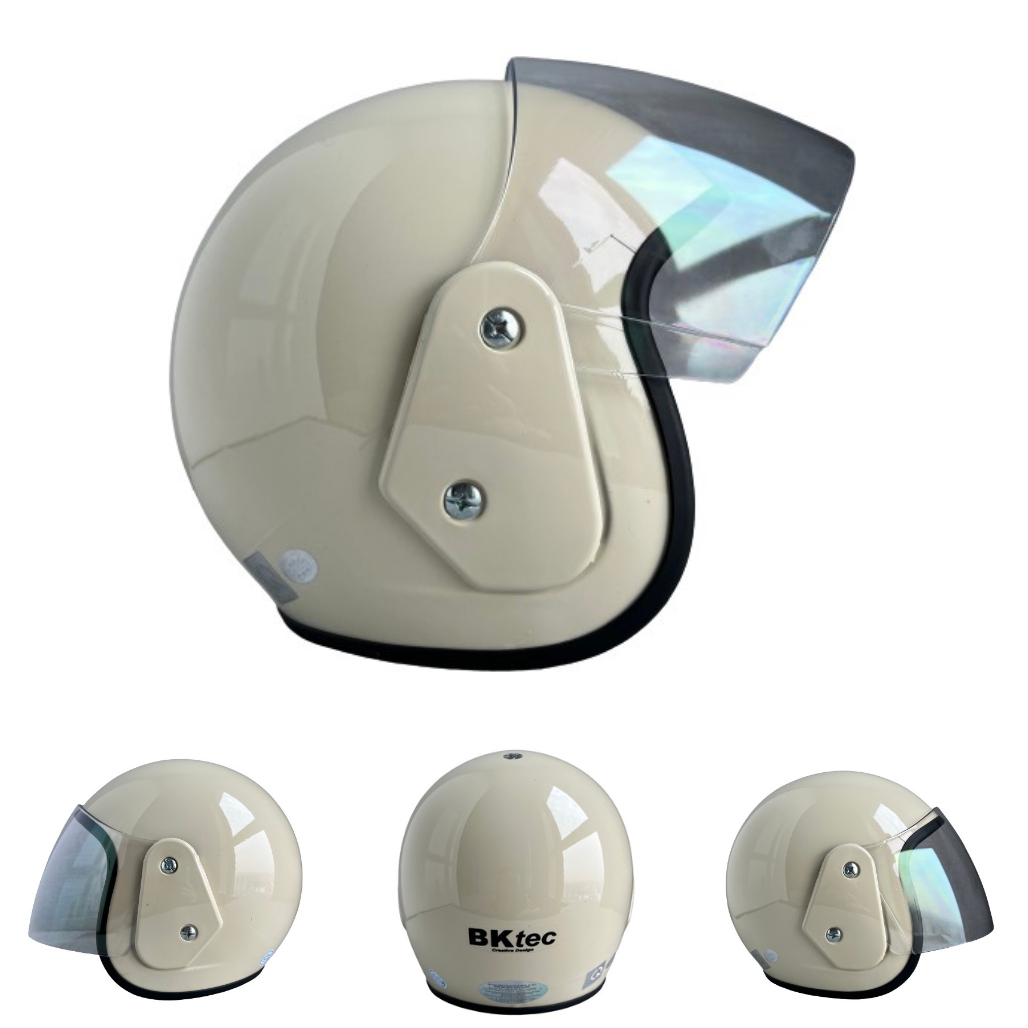 Mũ bảo hiểm trùm 3/4 đầu BKtec BK19 sữa bóng - Vòng đầu 56-58cm - Hàng chính hãng - Bảo hành 12 tháng