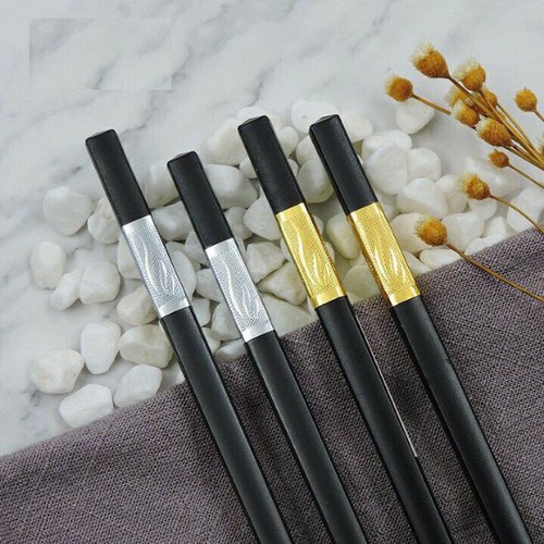 Bộ 10 Đôi Đũa Khảm Vàng Phong Cách Nhật Bản