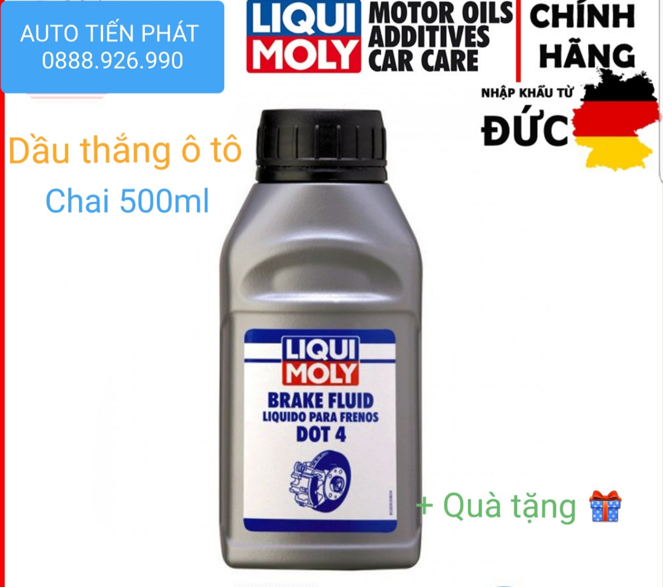 Liqui Moly - Dầu thắng ô tô DOT 4 chai 500ml - Quà tặng