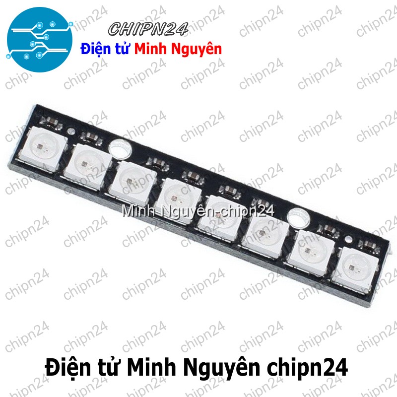 [1 cái] (F27.2) Mạch Led RGB Neopixel WS2812 5050 (8 Led Thẳng) - HH002317