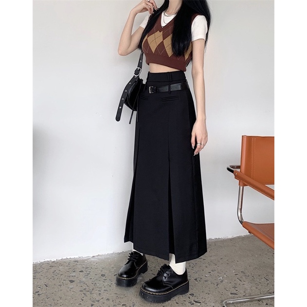 (Sẵn - Ảnh thật) CHÂN VÁY DÀI 2 CẠP TẶNG KÈM CẶP THẮT LƯNG | Sugarblingbling