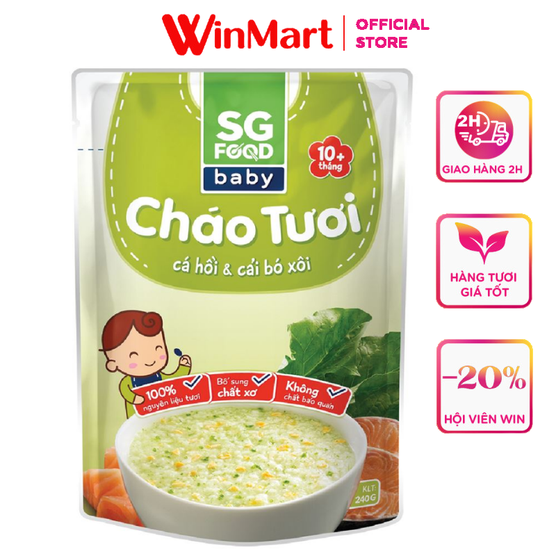 [Siêu thị WinMart] - Cháo tươi baby cá hồi cải bó xôi gói 240g