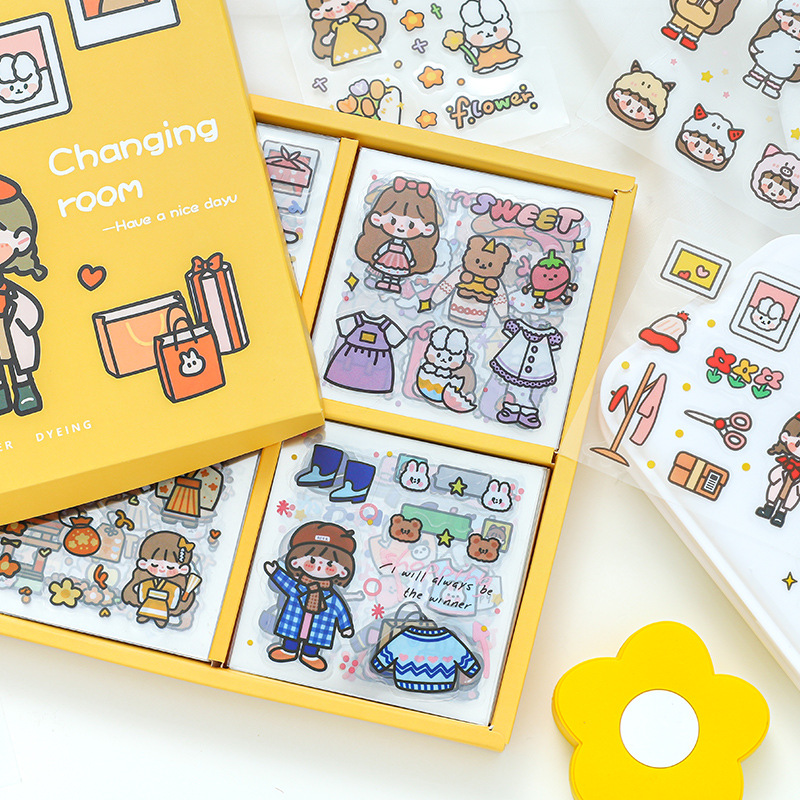 Sticker dán trang trí sổ bình nước phụ kiện dễ thương