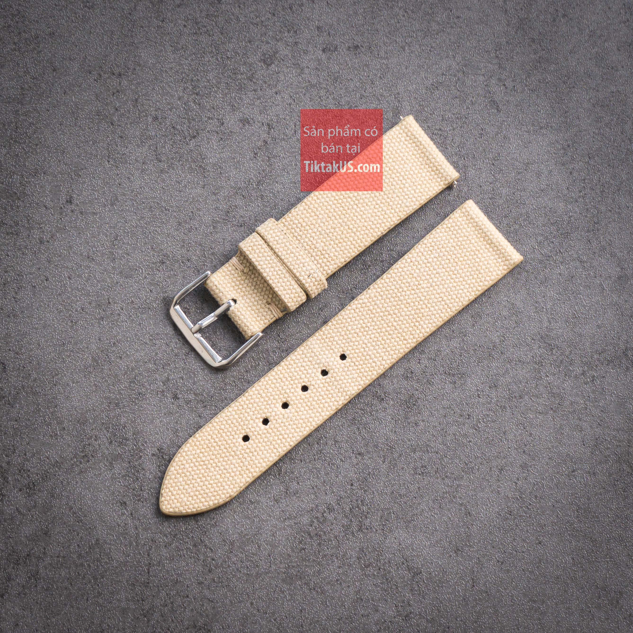 [HCM]Dây đồng hồ vải dù Canvas Pilot lót da bò khóa thép không gỉ đủ size 18mm - 19mm - 20mm - 21mm - 22mm