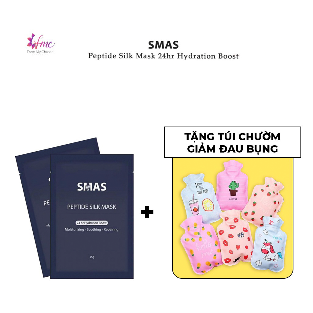[MUA 1 TẶNG 1] Mặt nạ lành tính , phục hồi & chống lão hóa da Smas Peptide Silk + Tặng 1 túi chườm giảm đau bụng