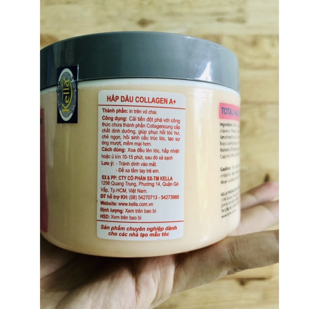 [Chỉ 7/3 Hoàn Tiền 15%]Hấp dầu kella Collagen A+ 300ml MÀU HỒNG