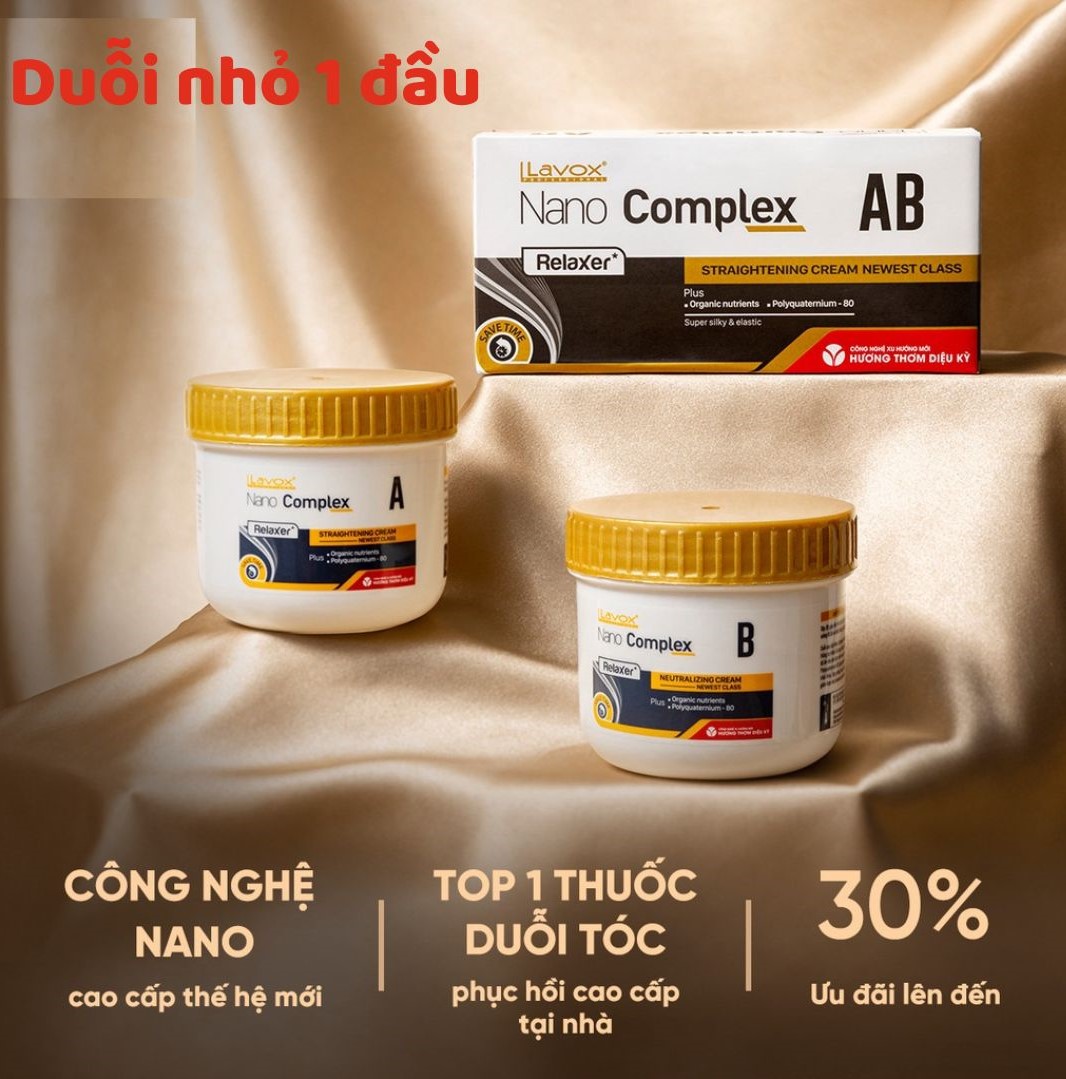 Thuốc duỗi ép thẳng tóc phục hồi tại nhà Lavox Nano Complex nhỏ 300ml - Tặng Kèm Cặp Bao Tay