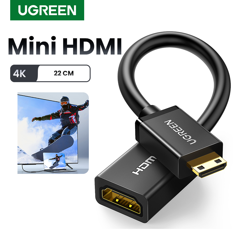 UGREEN 4K Mini HDMI to HDMI Cable 6.6FT, Aluminum Shell Braided High Speed  18Gbps,4K 60Hz HDR 3D ARC Compatible with GoPro Hero 7 6 5 Raspberry Pi 4  Sony A6000 A6300 Camera
