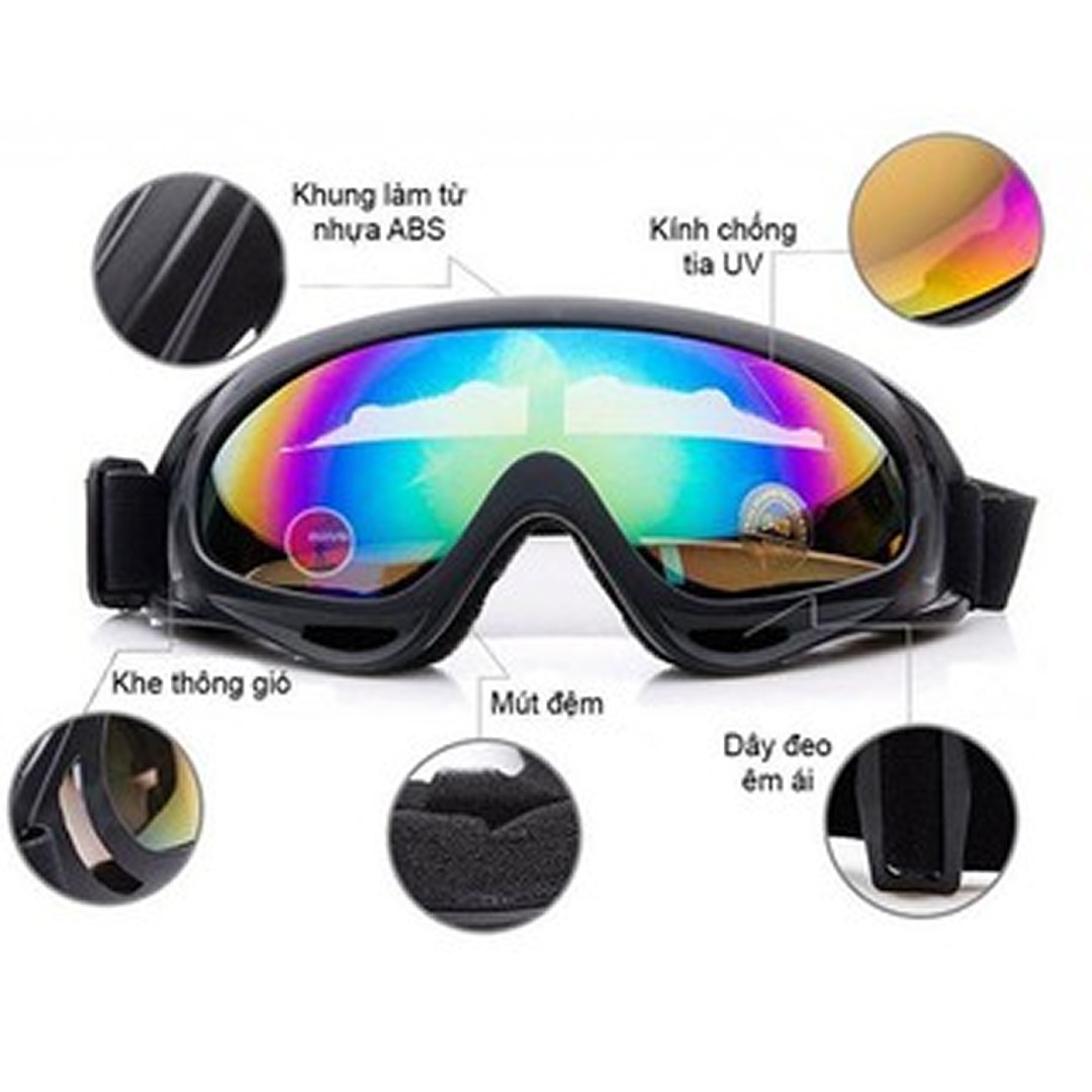 Kính phi công INDEX UV400 gắn mũ bảo hiểm phượt - nhiều lựa chọn