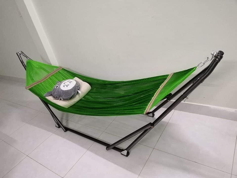 VÕNG XẾP KHUNG THÉP SƠN TĨNH ĐIỆN KIỂU CỠ NGƯỜI LỚN(Ảnh thật)