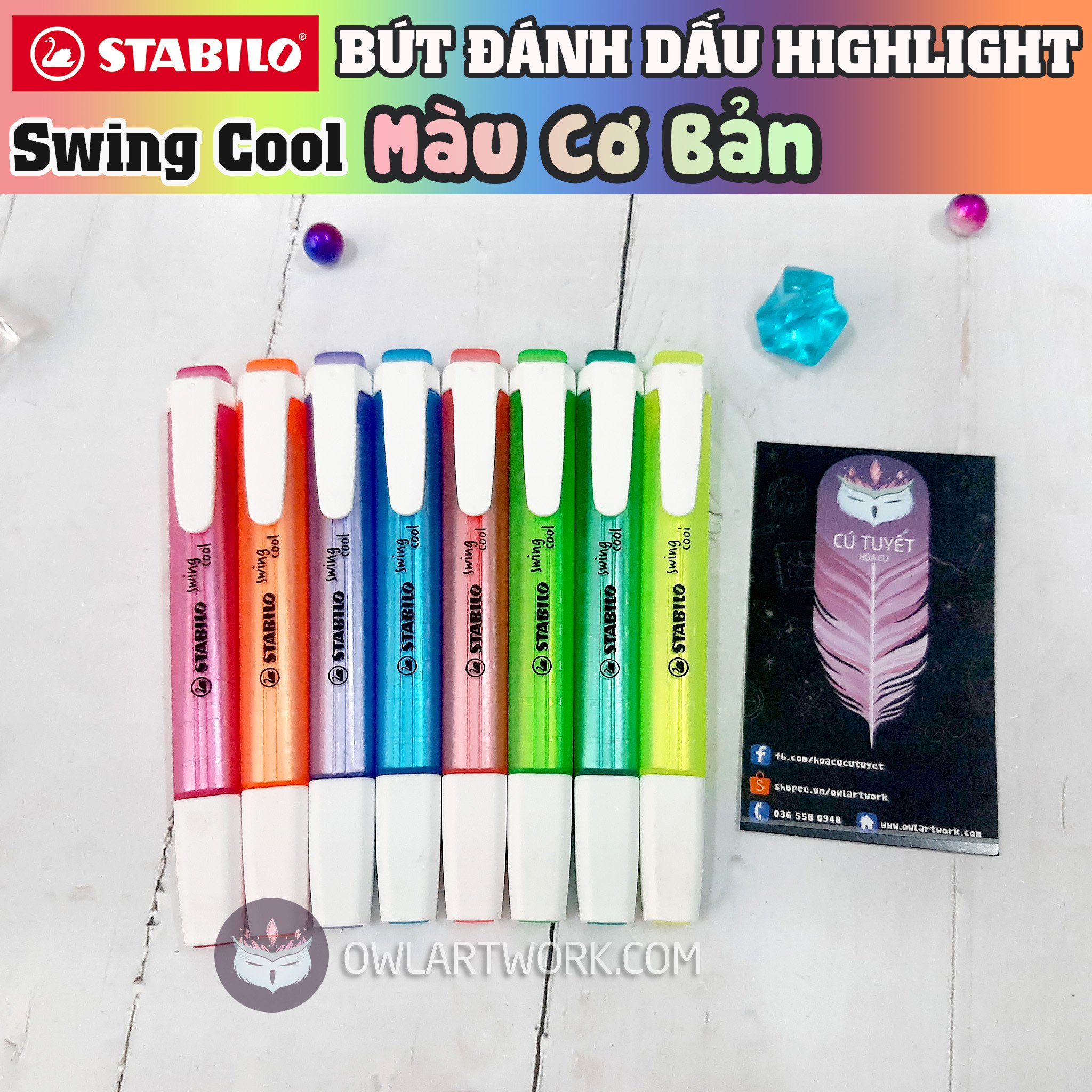 [HCM]Bút Dạ Đánh Dấu Stabilo Swing Cool Highlighter - Màu Basic (Made In Germany)
