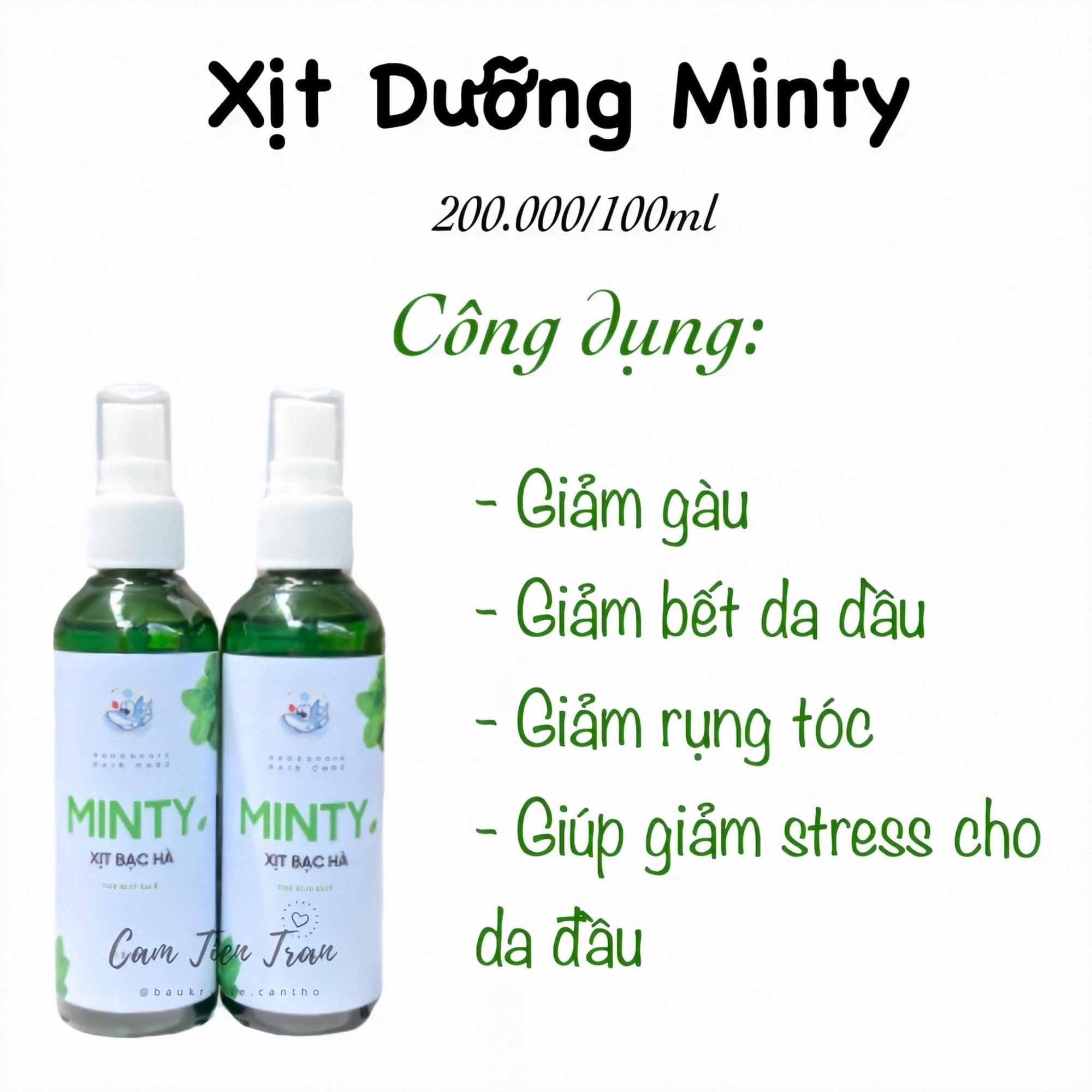 [HCM]Xịt tóc Tinh dầu Bạc Hà Minty BAUKRYSIE ??cột tóc hoa cúc