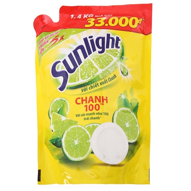[HCM] Túi Nước Rửa Chén Sunlight Chanh 1.4kg ( Date mới)