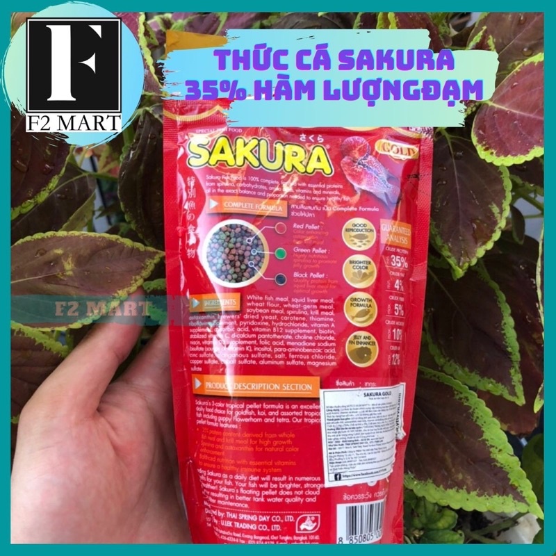 Thức ăn cho cá cảnh Sakura Gold Hàm lượng đạm 35% 100gr